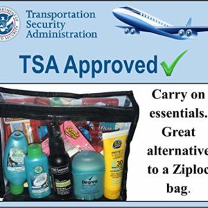 TSA APPROVED TOILETRY KIT FOR THE WOMAN ON THE GO WITH CLEAR VINYL ZIPPER POUCH